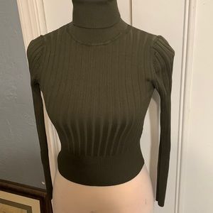 ZARA CROPPED RIB KNIT SWEATER